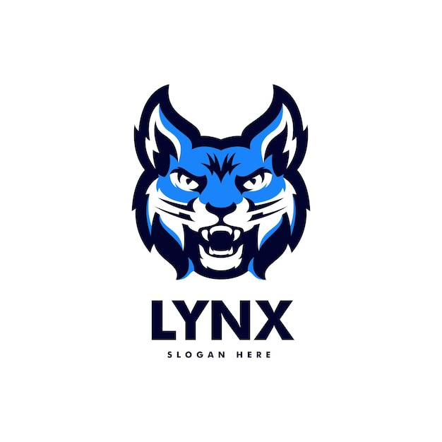 Vector Logo Illustratie Lynx Eenvoudige Mascotte Stijl