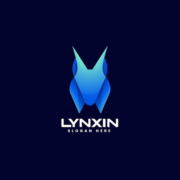 Vector vector logo illustratie lynx gradiënt kleurrijke stijl