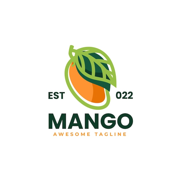 Vector logo illustratie mango liefde eenvoudige mascotte stijl