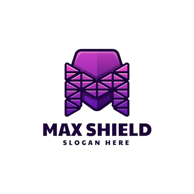 Vector logo illustratie max shield gradient line art style