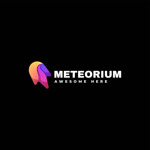 Vector Logo Illustratie Meteor Gradiënt Kleurrijke Stijl