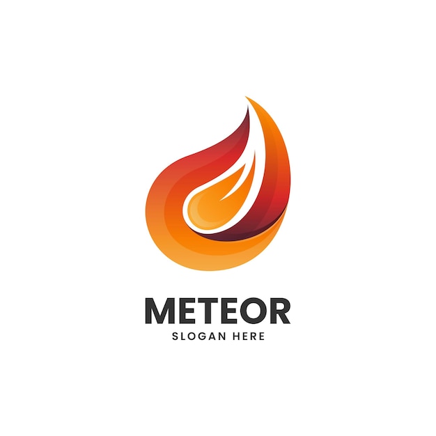 Vector Logo Illustratie Meteor Gradiënt Kleurrijke Stijl