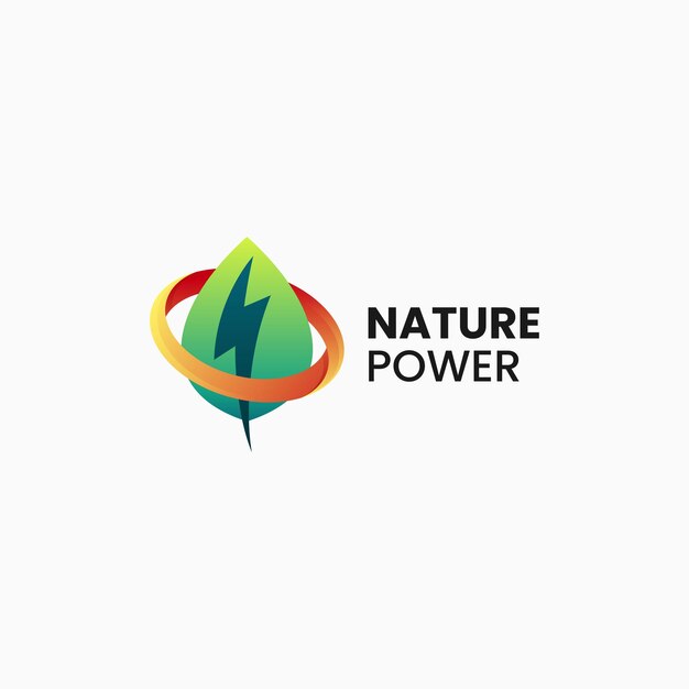 Vector logo illustratie natuur power gradient kleurrijke stijl