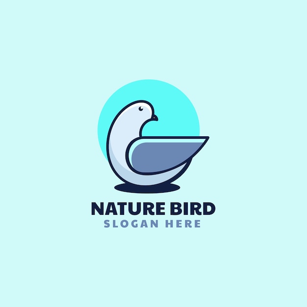 Vector Logo Illustratie Natuur Vogel Eenvoudige Mascotte Stijl