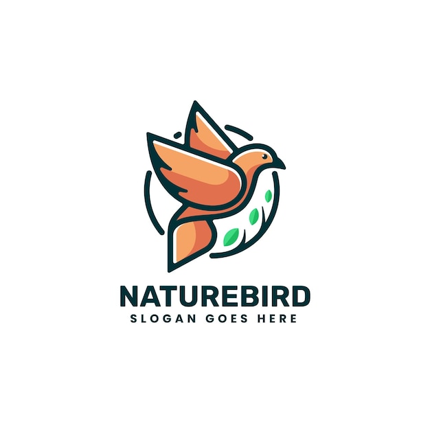 Vector Logo Illustratie Natuur Vogel Mascotte Cartoon Stijl