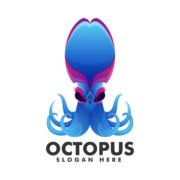 Vector Logo Illustratie Octopus Gradiënt Kleurrijke Stijl