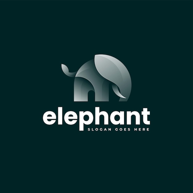 Vector Logo Illustratie Olifant Kleurovergang Kleurrijke Stijl