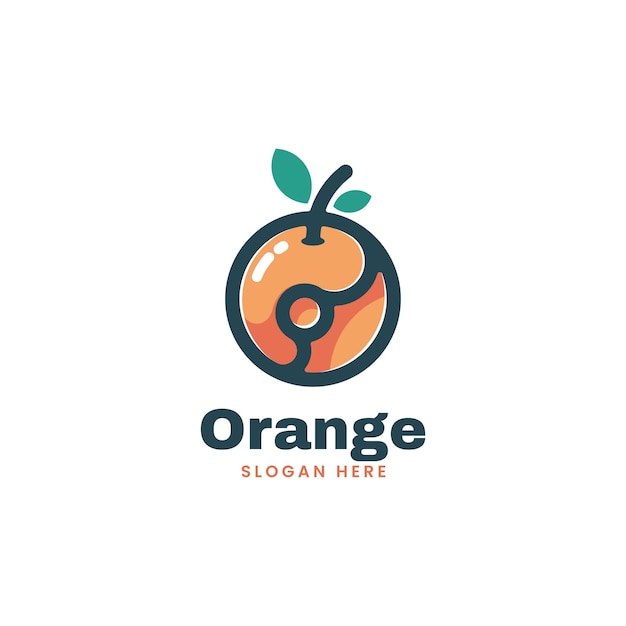 Vector logo illustratie oranje eenvoudige mascotte stijl