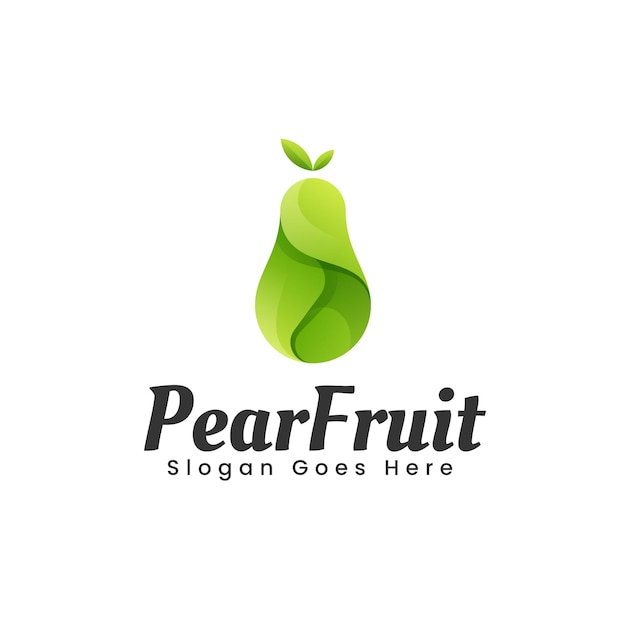 Vector Logo Illustratie Peer Fruit Gradiënt Kleurrijke Stijl