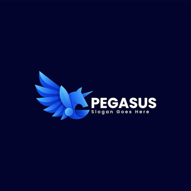 Vector Logo Illustratie Pegasus Gradiënt Kleurrijke Stijl