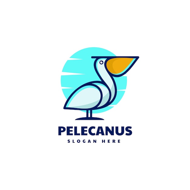 Vector logo illustratie pelikaan eenvoudige mascotte stijl