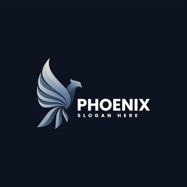 Vector Logo Illustratie Phoenix Gradiënt Kleurrijke Stijl