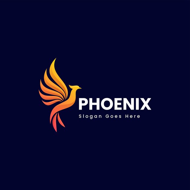 Vector Logo Illustratie Phoenix Gradiënt Kleurrijke Stijl