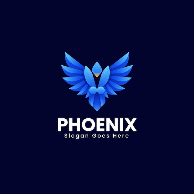 Vector Logo Illustratie Phoenix Gradiënt Kleurrijke Stijl