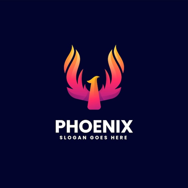 Vector logo illustratie Phoenix kleurrijke kleurovergangstijl