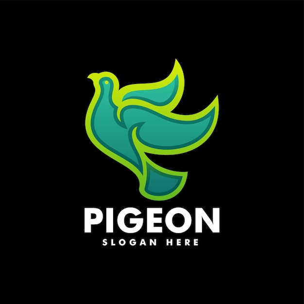 Vector Logo Illustratie Pigeon Gradient Line Art Style