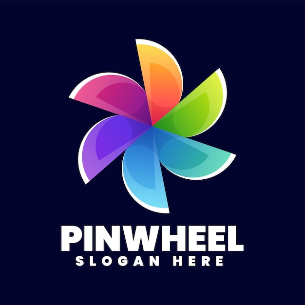 Vector Logo Illustratie Pinwheel Kleurovergang Kleurrijke Stijl