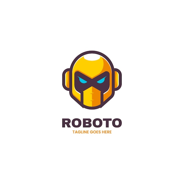 Vector Logo Illustratie Robot Eenvoudige Mascotte Stijl