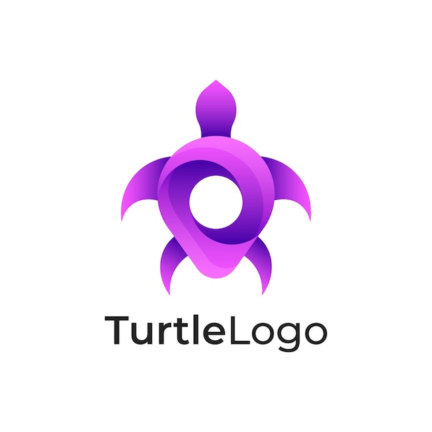 Vector logo illustratie schildpad kleurovergang kleurrijke stijl