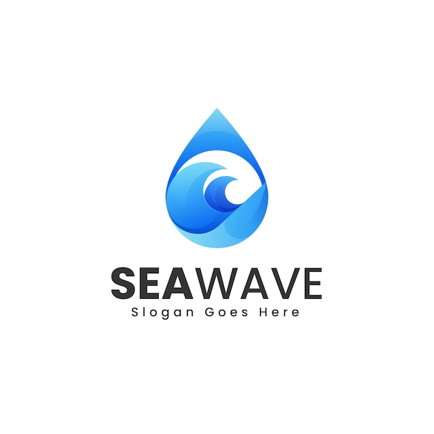 Vector Logo Illustratie Sea Wave Kleurovergang Kleurrijke Stijl
