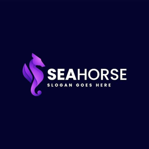 Vector logo illustratie Seahorse Gradient Kleurige stijl