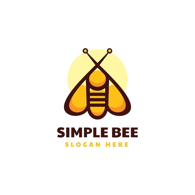 Vector Logo Illustratie Simple Bee Simple Mascot Style