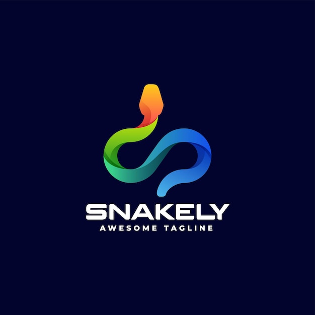 Vector Logo Illustratie Snake Gradiënt Kleurrijke Stijl