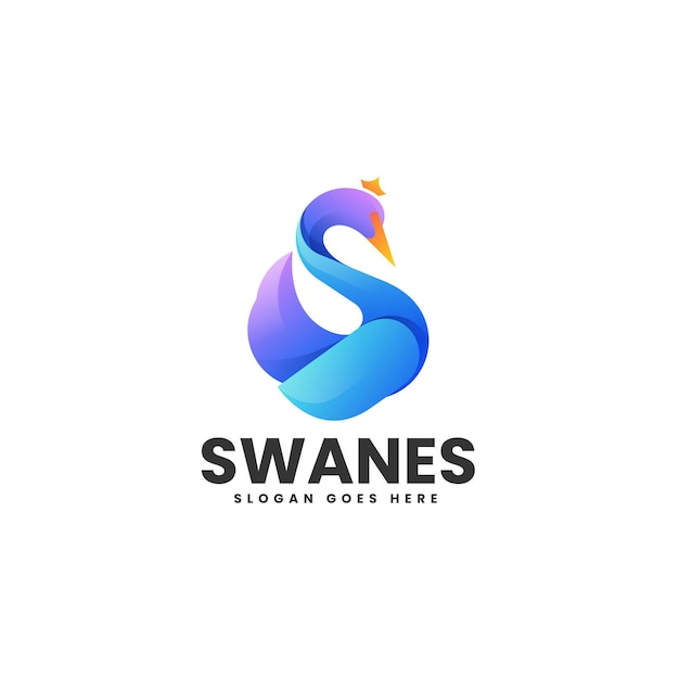 Vector vector logo illustratie swanes kleurovergang kleurrijke stijl