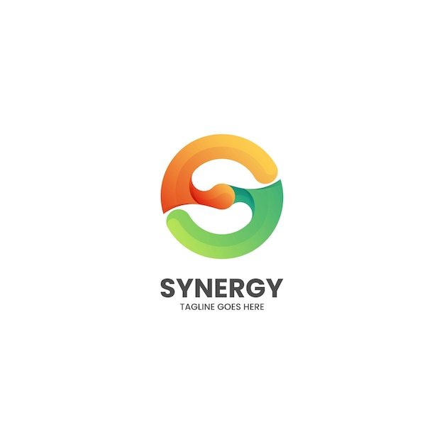 Vector Logo Illustratie Synergie Gradiënt Kleurrijke Stijl