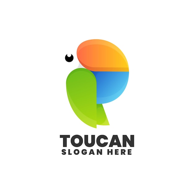 Vector logo illustratie Toucan Gradient Kleurige stijl