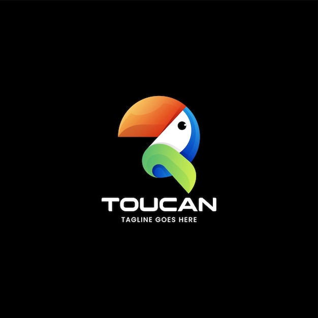 Vector logo illustratie Toucan kleurrijke kleurovergangsstijl