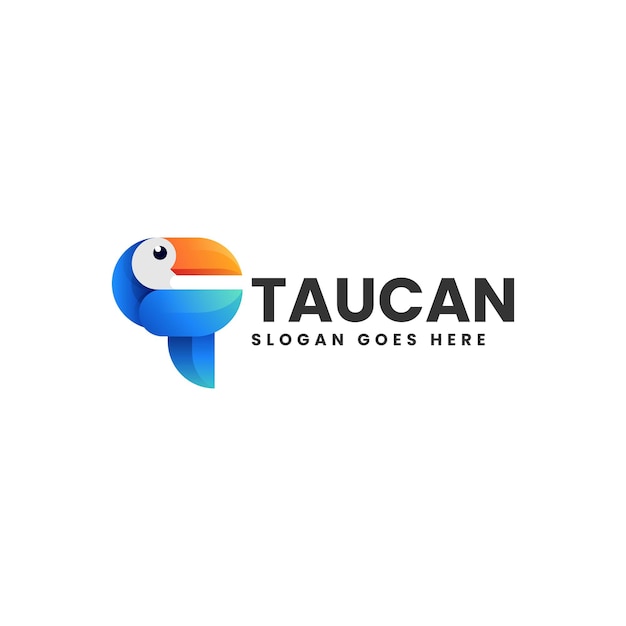 Vector logo illustratie Toucan kleurrijke kleurovergangsstijl
