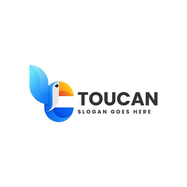 Vector logo illustratie Toucan kleurrijke kleurovergangsstijl
