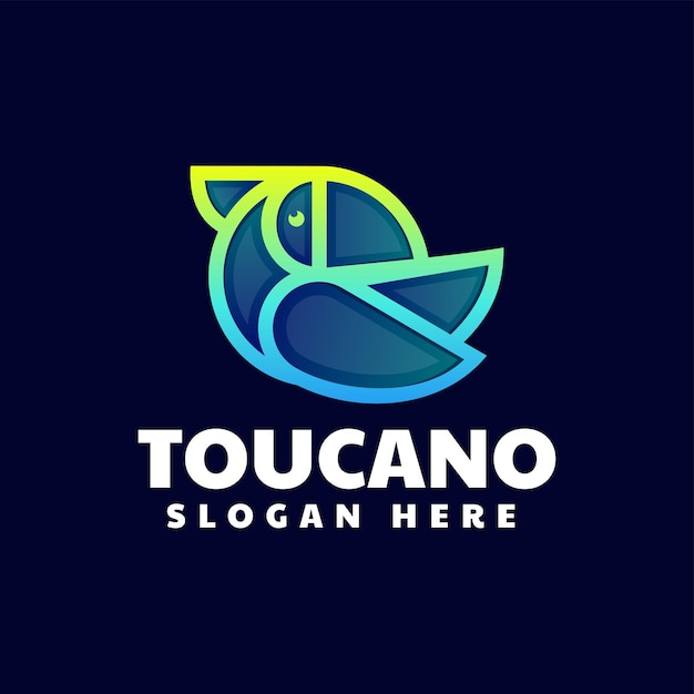 Vector Logo Illustratie Toucan Line Art Gradient Style