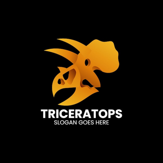 Vector Logo Illustratie Triceratops Kleurovergang Kleurrijke Stijl