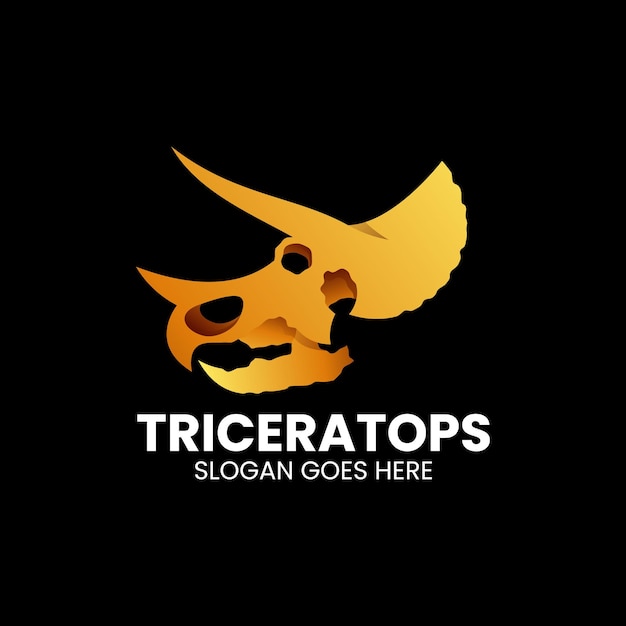 Vector Logo Illustratie Triceratops Kleurovergang Kleurrijke Stijl