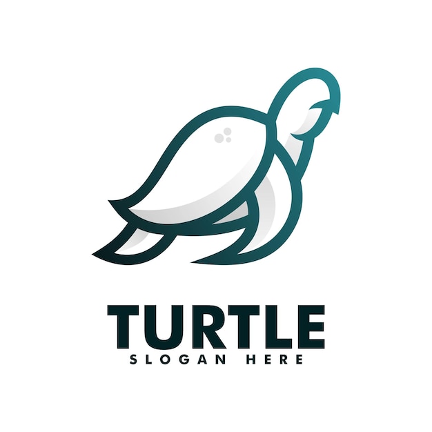 Vector Logo Illustratie Turtle Gradient Line Art Style