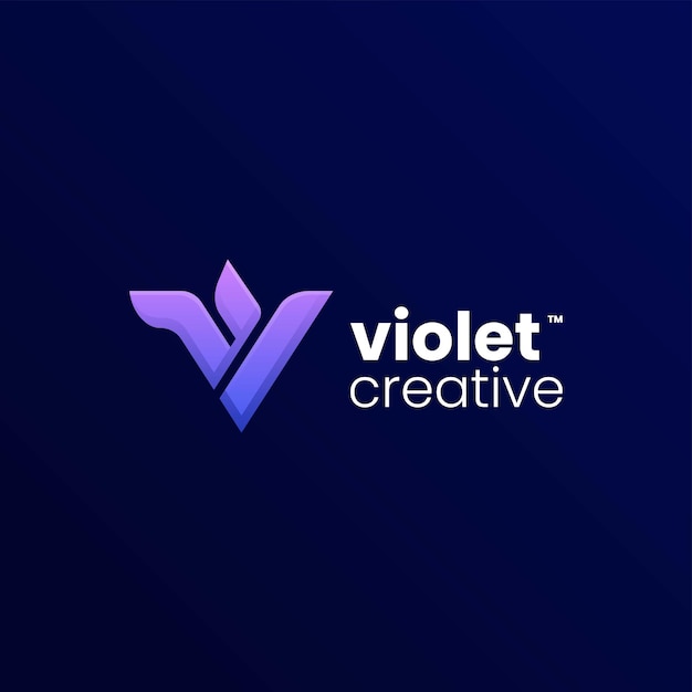 Vector vector logo illustratie violet gradiënt kleurrijke stijl