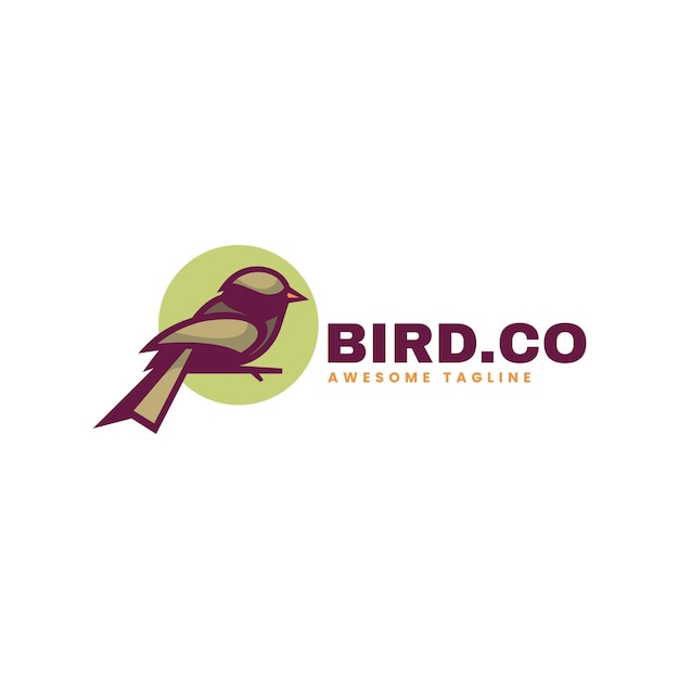 Vector Logo Illustratie Vogel Eenvoudige Mascotte Stijl