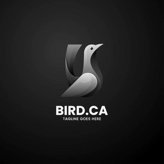Vector logo illustratie vogel kleurverloop kleurrijke stijl