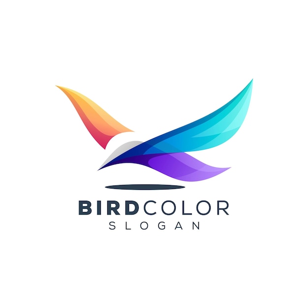 Vector Logo Illustratie Vogel Kleurverloop Kleurrijke Stijl