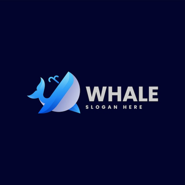 Vector vector logo illustratie walvis kleurverloop kleurrijke stijl