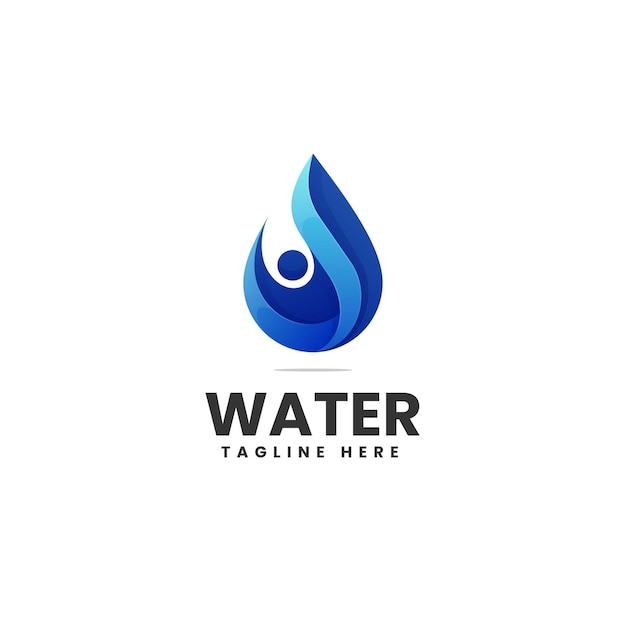 Vector Logo Illustratie Water Gradiënt Kleurrijke Stijl