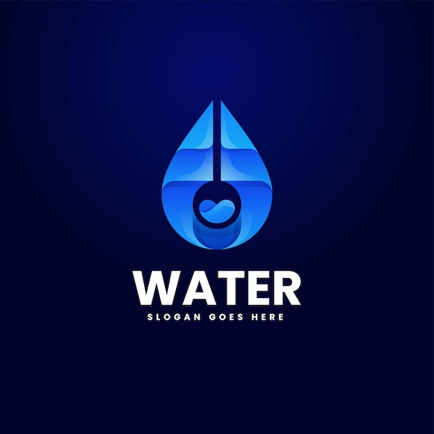 Vector Logo Illustratie Water Gradiënt Kleurrijke Stijl