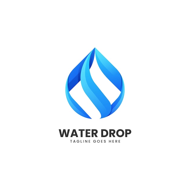 Vector Logo Illustratie Water Gradiënt Kleurrijke Stijl