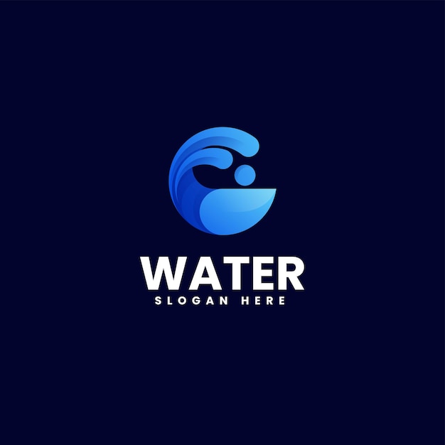 Vector Logo illustratie Water kleurovergang kleurrijke stijl.