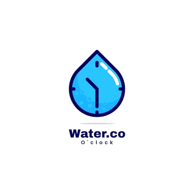 Vector Logo Illustratie Water Klok Eenvoudige Mascotte Stijl