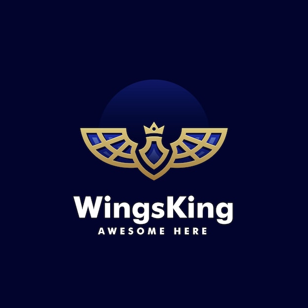 Vector logo illustratie wings king line art style