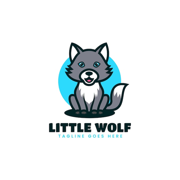 Vector Logo Illustratie Wolf Mascotte Cartoon Stijl