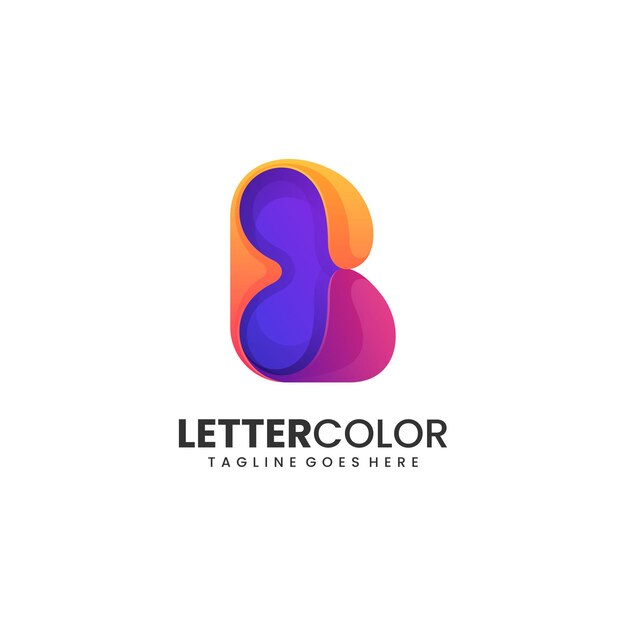 Vector vector logo illustration abstract letter b gradient colorful style